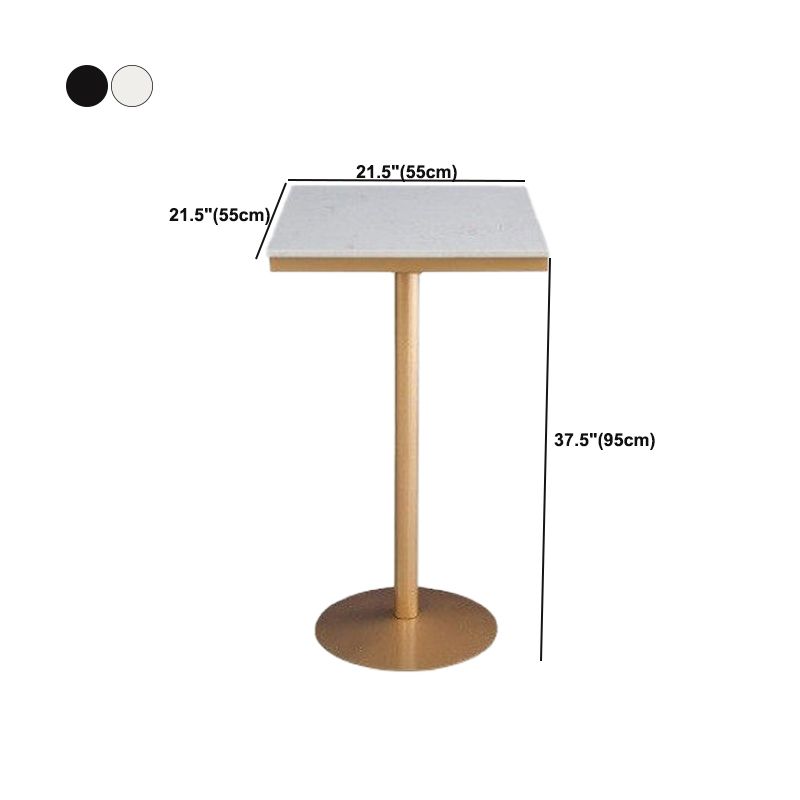 Tavolo da bar in stile glam in finta tavolo da pranzo a barre in marmo con base di piedistallo