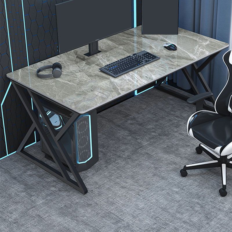 Rectangular Sintered Stone Office Desk Modern Home Writing Desk with Metal Legs