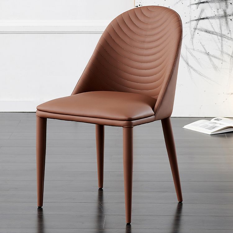 Modern Faux Leather Dining Chair Metal Armless Chair for Home Use for Restaurant Use Clearhalo ' kitchen&dining_furn' 'Dining Chairs' 'Dining Tables & Seating' 'dining_chair' 'furn' 'furn_dining_chair' 'Furniture' 'furniture_dining_chair' 'Kitchen & Dining Furniture' 'kitchen' 1200x1200_7dac868d-a804-45cb-9dba-ef2fb5269c2a