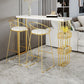 White Top Bar Table with Storage Base Glam Pub Table with Gold Metal Frame Clearhalo 'Bar Furniture' 'Bar Tables' 'bar_tables' 'furn' 'furn_bar_tables' 'Furniture' 'Kitchen & Dining Furniture' 1200x1200_7daf355f-217b-46e5-816e-6df1c1736cc5