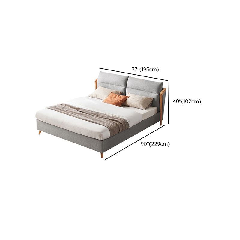 Letto a pannello a colori solidi Funco in fico in pelle rivestita standard