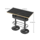 Mesa de bar de estilo industrial Mesa de comedor de bar de madera negra con almacenamiento