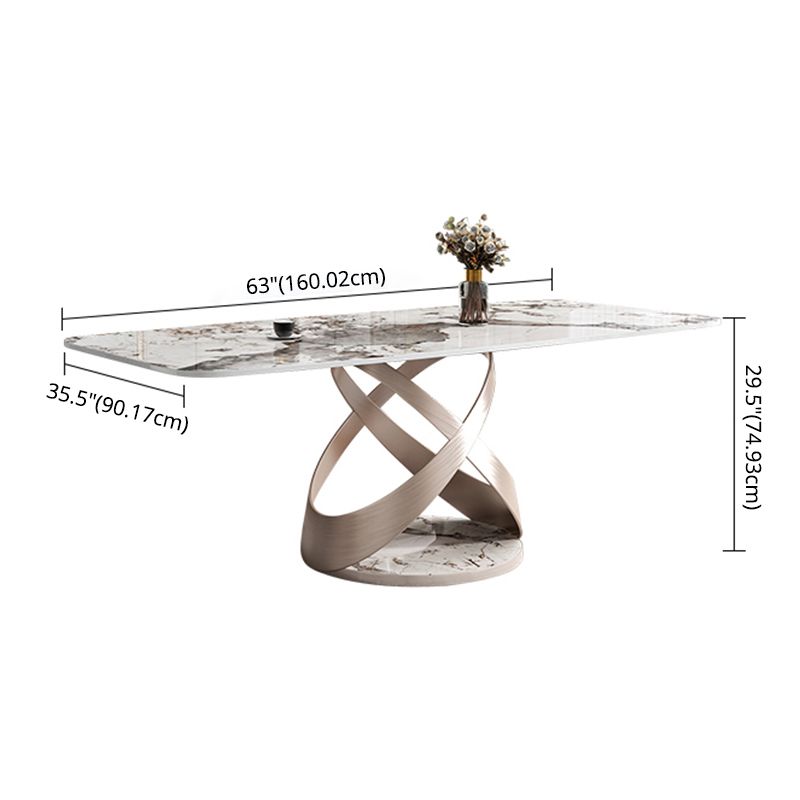Minimalist Gray White Standard Dining Set Sintered Stone Rectangle Dining Set with Pedestal Base Clearhalo 'Dining Room Sets' 'Dining Tables & Seating' 'dining_room_set' 'furn' 'furn_dining_room_set' 'Furniture' 'furniture_dining_room_set' 'Kitchen & Dining Furniture' 'kitchen&dining_furn' 'kitchen' 1200x1200_7db1b2aa-f566-4fa5-8789-698afff71eae