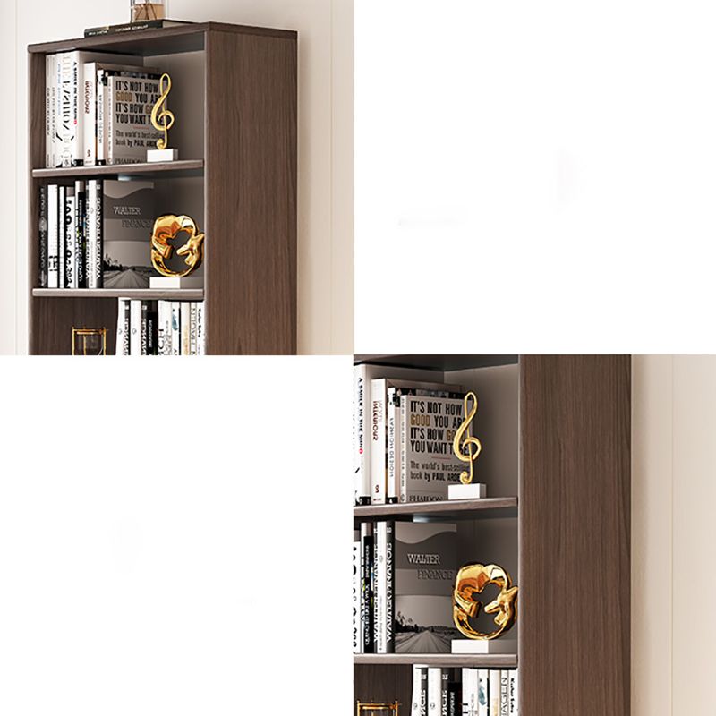 11" Wide Contemporary Shelf Open Wooden Bookcase with Drawer