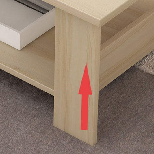 貯蔵棚を備えた現代の木製長方形のシングルコーヒーテーブル