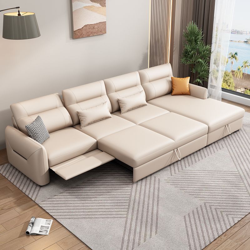 Benda quadrata di divano di divano futon scandinavo con cuscino di portata in pelle