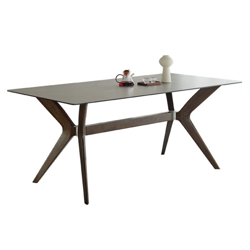 Estilo contemporáneo 1/2/5 Piezas Sillas de comedor Conjunta muebles de piedra rectangulares en gris