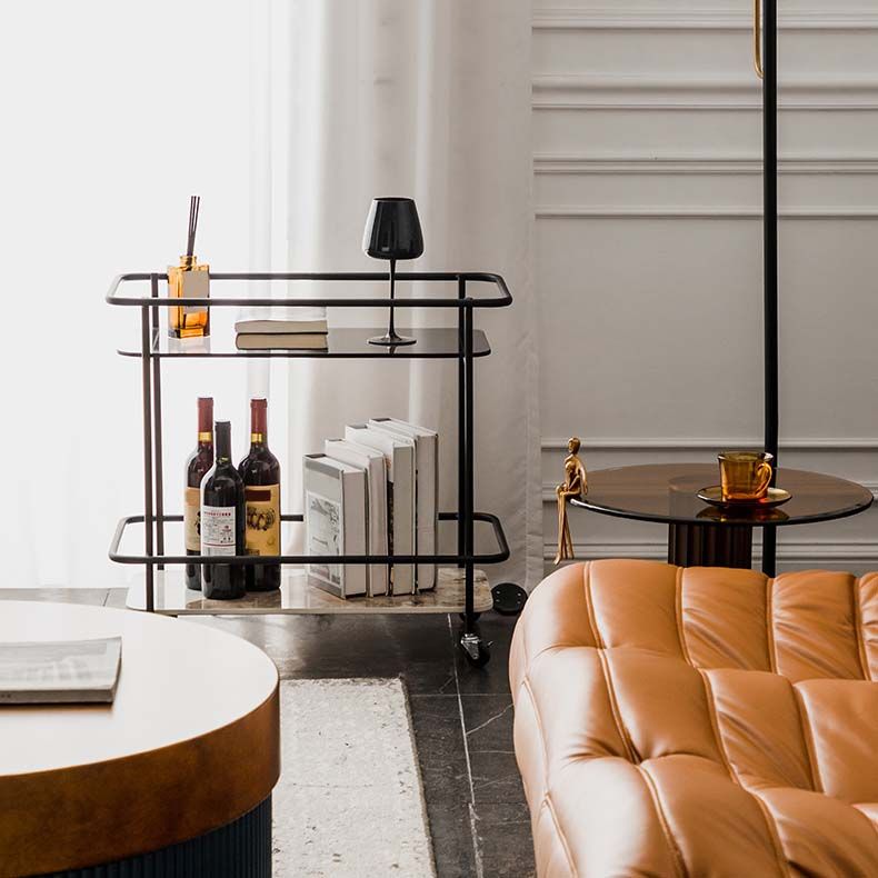 Contemporary Rectangular/Round Side End Table Glass Top Corner Table Clearhalo 'Coffee & Accent Tables' 'End & Side Tables' 'end_side_tables' 'furn' 'furn_end_side_tables' 'Furniture' 'Living Room Furniture' 1200x1200_7db8f79b-299e-4333-b958-fbb959fdbeb5