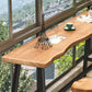 Brown Modern Style Table Solid Wood and Iron Balcony Bar Table Clearhalo 'Bar Furniture' 'Bar Tables' 'bar_tables' 'furn' 'furn_bar_tables' 'Furniture' 'furniture_bar_tables' 'Kitchen & Dining Furniture' 1200x1200_7db9b8d1-2824-4f19-b5ef-e520bef0d318