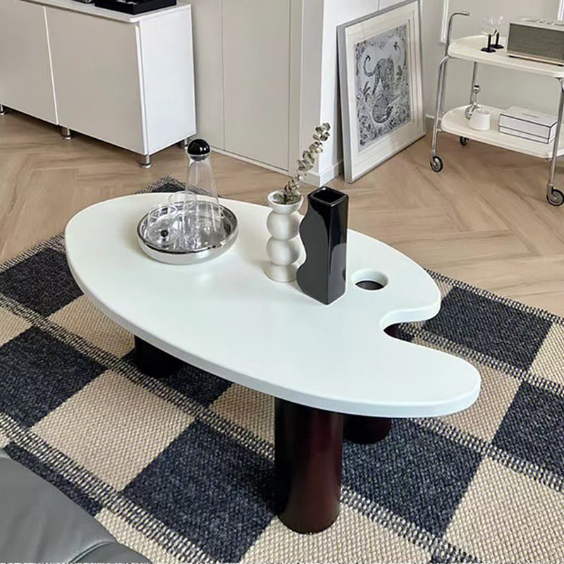 16"H Contemporary Coffee Table White 3 Legs Coffee Cocktail Table Clearhalo 'Coffee & Accent Tables' 'Coffee Tables' 'coffee_tables' 'furn' 'furn_coffee_tables' 'Furniture' 'Living Room Furniture' 1200x1200_7dbb63fa-61a4-4a0c-97e1-221e138208e9
