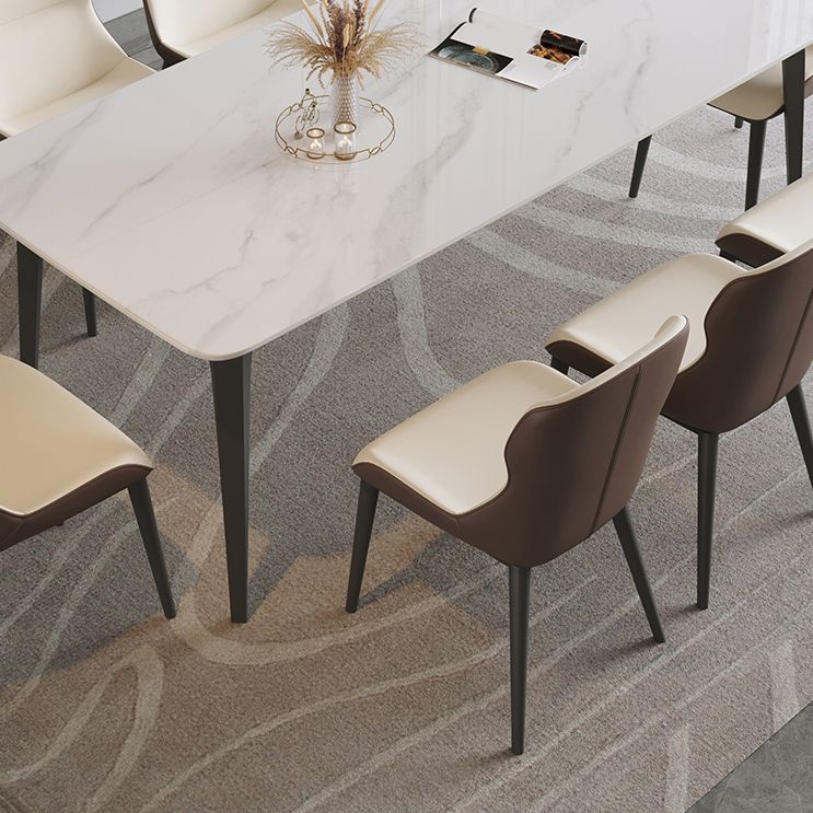 Ensemble de table à manger rectangle 1/5/7 PCS White Dinette Set pour la maison