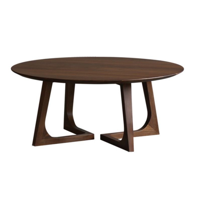 Solid Wood Round Coffee Table in Brown Scandinavian 2 Pieces Cocktail Table Set Clearhalo 'Coffee & Accent Tables' 'Coffee Tables' 'coffee_tables' 'furn' 'furn_coffee_tables' 'Furniture' 'Living Room Furniture' 1200x1200_7dbcc3b1-4ac2-44e8-ad87-1446a3296564