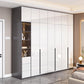 Contemporary Wooden Wardrobe White Colour Wardrobe Closet with Garment Rod