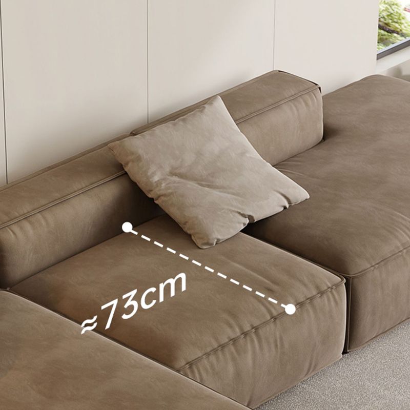 リビングルームの茶色の現代の染色抵抗性四角い腕ソファ