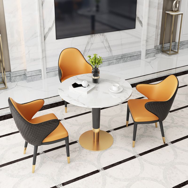 Glam 1/2/3/4/5 Pieces Round Furniture Sintered Stone Standard Height Dining Room Table Set Clearhalo 'Dining Room Sets' 'Dining Tables & Seating' 'dining_room_set' 'furn' 'furn_dining_room_set' 'Furniture' 'furniture_dining_room_set' 'Kitchen & Dining Furniture' 'kitchen&dining_furn' 'kitchen' 1200x1200_7dbd5ce2-5a10-4585-aec9-b2e28a8180f7