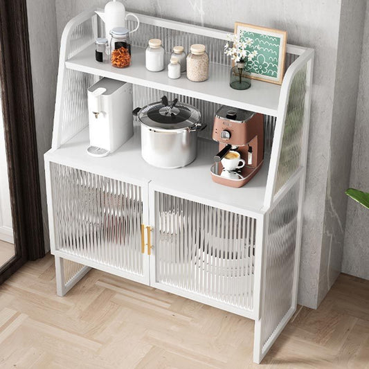 Sideboard di metallo per soggiorno Server glam per la pranzo con 2 porte di vetro