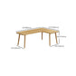 Table d'écriture en L de style moderne Bureau de travail en bois massif en bois massif