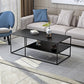 Black Finish Metal Rectangular Coffee Cocktail Table with Storage Shelf Clearhalo 'Coffee & Accent Tables' 'Coffee Tables' 'coffee_tables' 'furn' 'furn_coffee_tables' 'Furniture' 'Living Room Furniture' 1200x1200_7dc1a856-4687-4e7a-a8e1-9987a43efe77