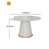 Glam Sintered Stone Dining Table Round Dining Table with Pedestal Base Clearhalo 'Dining Tables & Seating' 'Dining Tables' 'dining_table' 'furn' 'furn_dining_table' 'Furniture' 'furniture_dining_table' 'Kitchen & Dining Furniture' 'kitchen' 'kitchen_dining_table' 1200x1200_7dc23558-fa2b-4c94-b761-9a3436e3e614