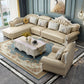 Tufted Scroll Arm Chesterfield Sofa and Chaise Genuine Leather Sofa with Pillows Clearhalo 'furn' 'furn_sectionals' 'Furniture' 'Living Room Furniture' 'Sectionals' 1200x1200_7dc33628-4e67-492e-aa7e-bb3ed7fc4f4d