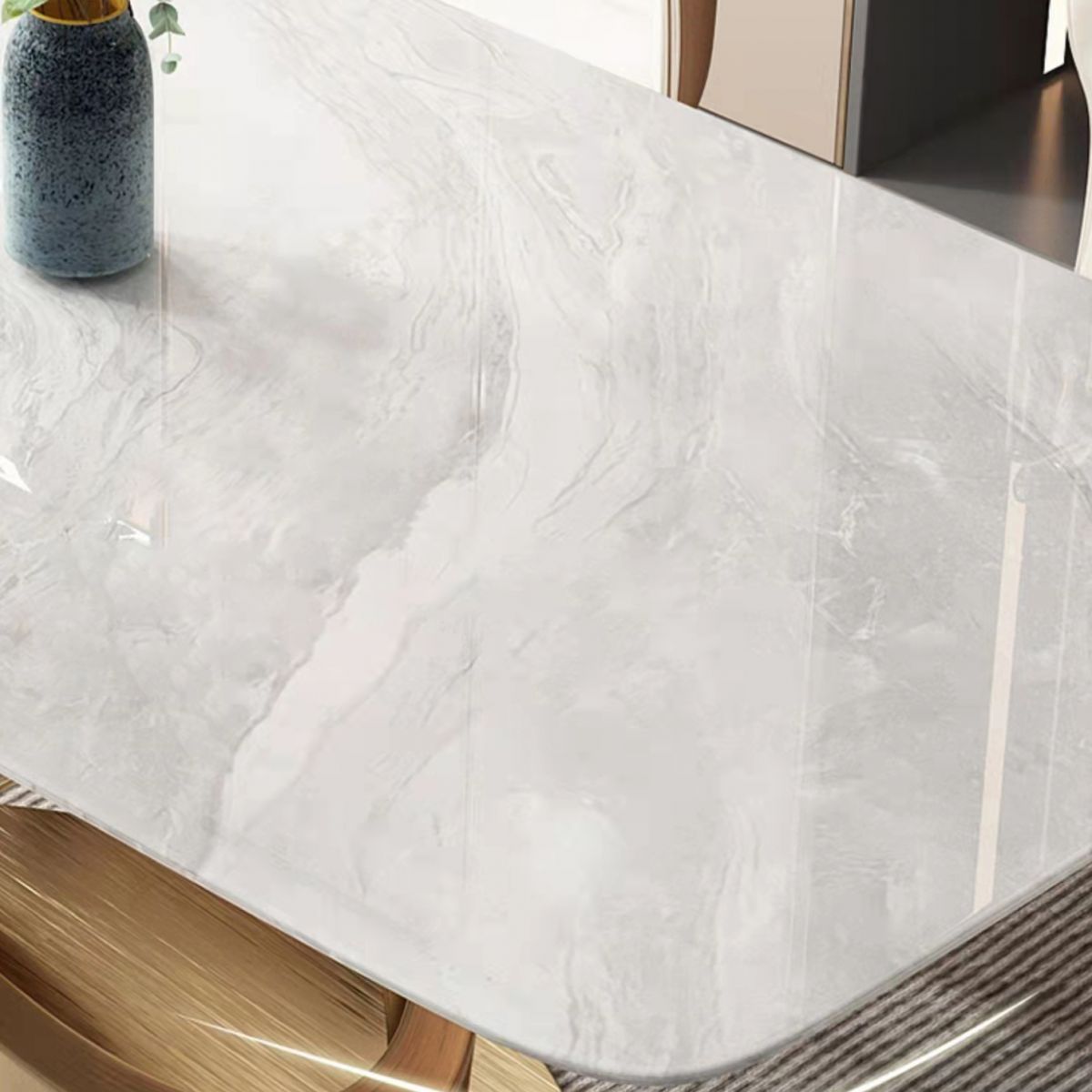 Traditional Luxury Stainless Steel Table Rectangle Dining Table for Home Clearhalo ' dining_table' 'Dining Tables & Seating' 'Dining Tables' 'furn' 'furn_dining_table' 'Furniture' 'furniture_dining_table' 'Kitchen & Dining Furniture' 'kitchen&dining_furn' 'kitchen' 'kitchen_dining_table' 1200x1200_7dc34cdd-2b87-4735-bca6-088929beda21