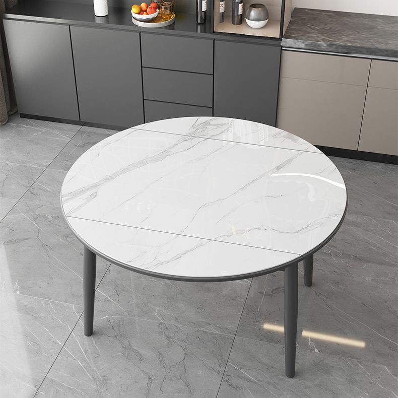 Kitchen Modern Sintered Stone Dining Table of Traditional Height with Space-Saving Dining Room Sets Clearhalo 'Dining Room Sets' 'Dining Tables & Seating' 'dining_room_set' 'furn' 'furn_dining_room_set' 'Furniture' 'furniture_dining_room_set' 'Kitchen & Dining Furniture' 'kitchen&dining_furn' 'kitchen' 1200x1200_7dc41c46-593f-42fc-afd7-a6453c3975ab