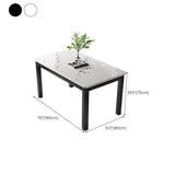 Moderner rechteckiger Glas Top Esstisch mit weiß und schwarz 4 Fuß