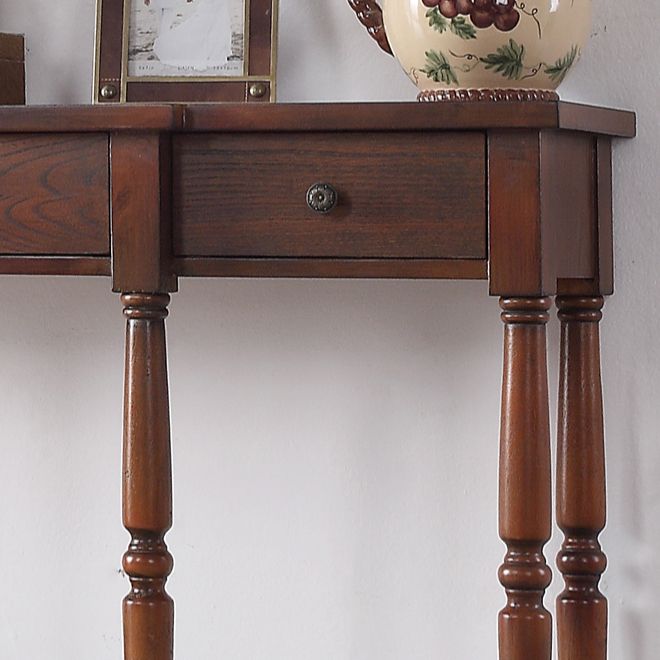 Mid Century Modern Wood Console Table Drawers Included Console Sofa Table for Hall