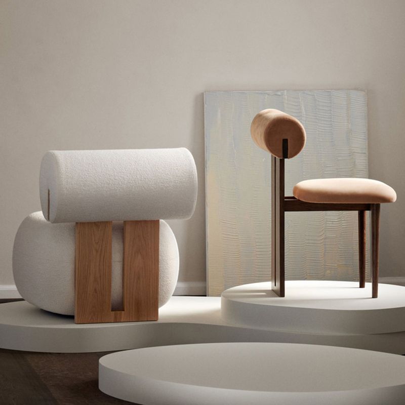 23.22 "Brede armloze stoel Solid Wood frame stoel voor woonkamer