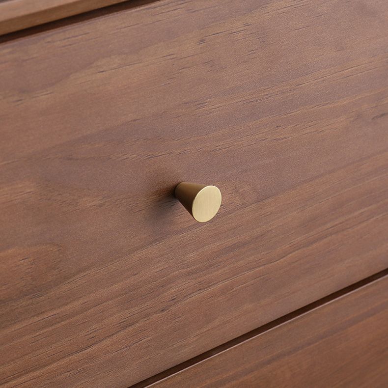 Mid-Century Modern Chest with Drawers and Straight Legs in Brown