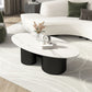Contemporary Oval Top Coffee Table with Abstract Base Cocktail Table Clearhalo 'Coffee & Accent Tables' 'Coffee Tables' 'coffee_tables' 'furn' 'furn_coffee_tables' 'Furniture' 'Living Room Furniture' 1200x1200_7dc73585-c397-4fd6-ac60-281288de6521