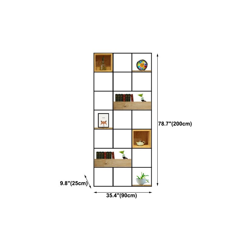 Moderno libreria in legno massiccio metallo etagere libreria aperta 9,8 "w