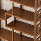 Contemporary Vertical Etagere Open Book Shelf Brown Bamboo Bookshelf for Study Room