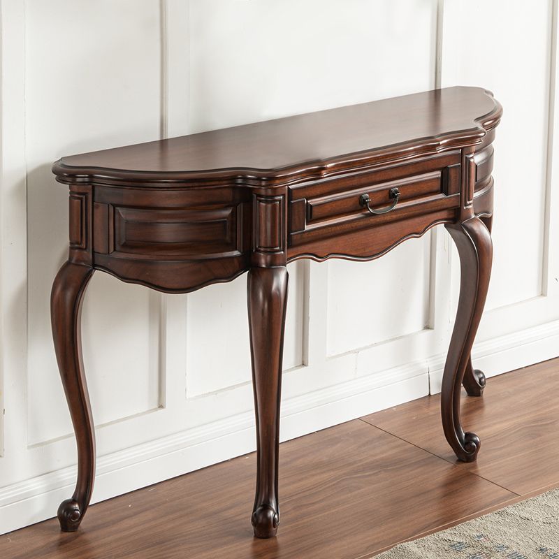 Free Form Shape Contemporary Console Table Wooden Console Sofa Table for Hall