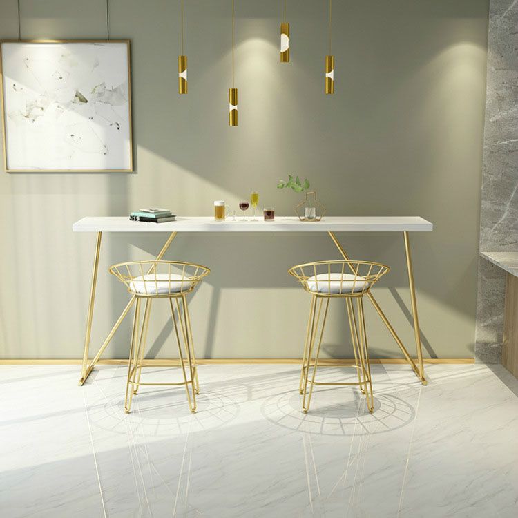 Glam Style Rectangle Bar Table Solid Wood Bar Table with Double Pedestal Clearhalo 'Bar Furniture' 'Bar Tables' 'bar_tables' 'furn' 'furn_bar_tables' 'Furniture' 'Kitchen & Dining Furniture' 1200x1200_7dcde7f1-ddcc-4e28-8e51-1f889f0d0a74