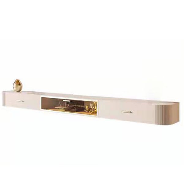 Stand contemporáneo de medios de televisión con cajones consola de medios flotantes