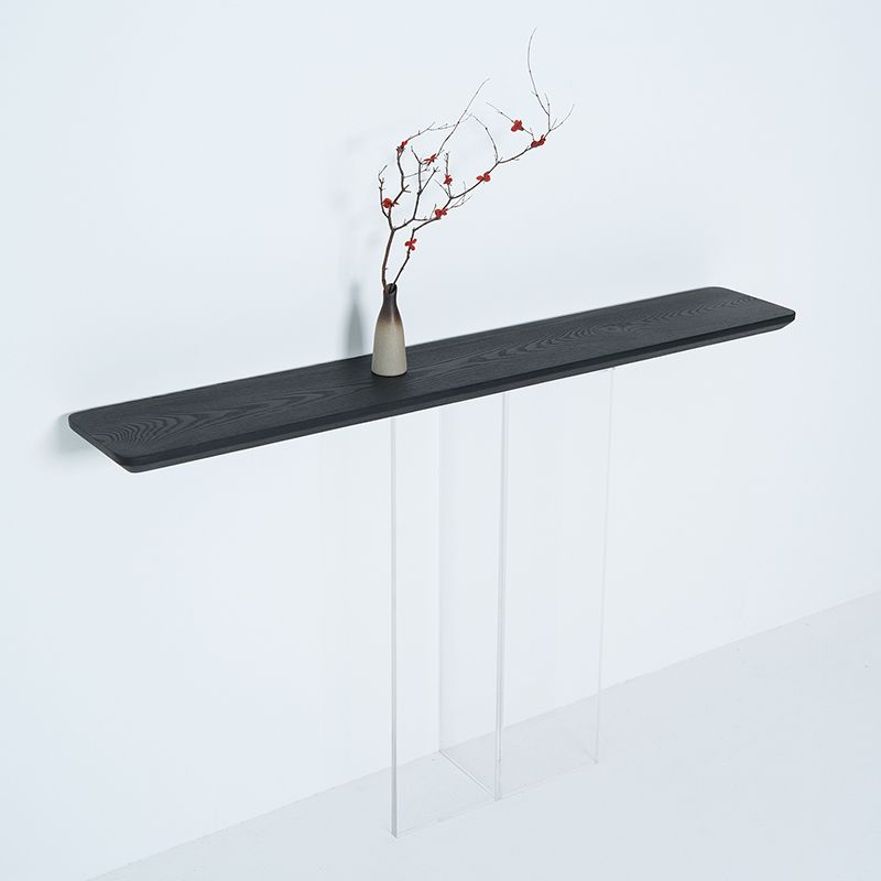 Contemporary Ash Console Accent Table with Rectangle Top for Hall