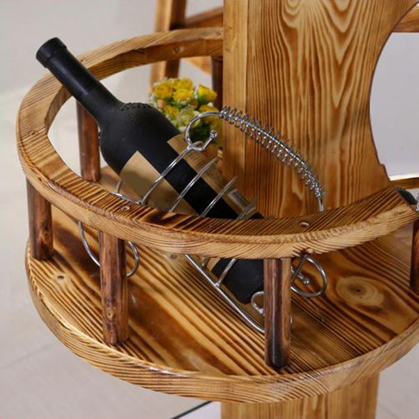 Antique Brown Pine Wood Bar Table Contemporary Pub Table with Wine Storage Clearhalo 'Bar Furniture' 'Bar Tables' 'bar_tables' 'furn' 'furn_bar_tables' 'Furniture' 'Kitchen & Dining Furniture' 1200x1200_7dcefed3-3a5e-4855-bb01-1836a3973cc4