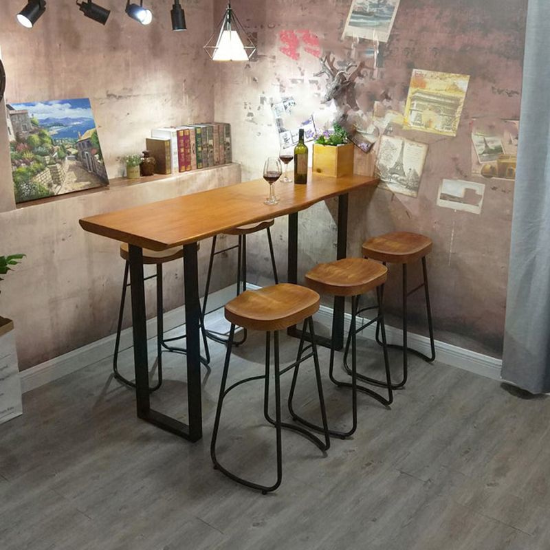 Mesa de pub de barra moderna de interior Juego de mesa 1/2/3/4/6 Piezas Mesa de pubs de madera maciza en natural