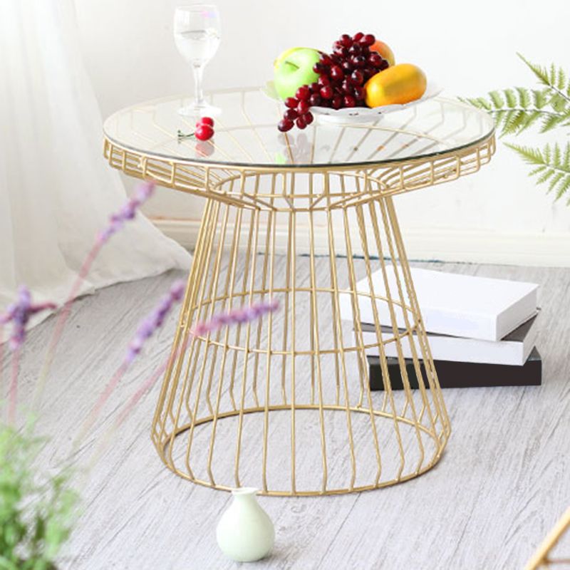 Mesa redonda de vidrio de estilo moderno dié Dia de 19.7 pulgadas