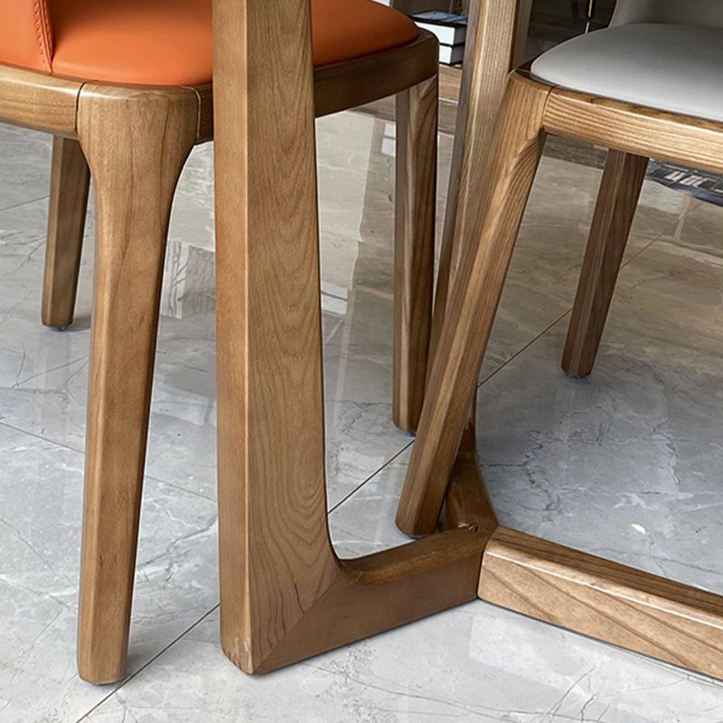 Contemporary Kitchen Dinner Table Stone Trestle Base Dining Table