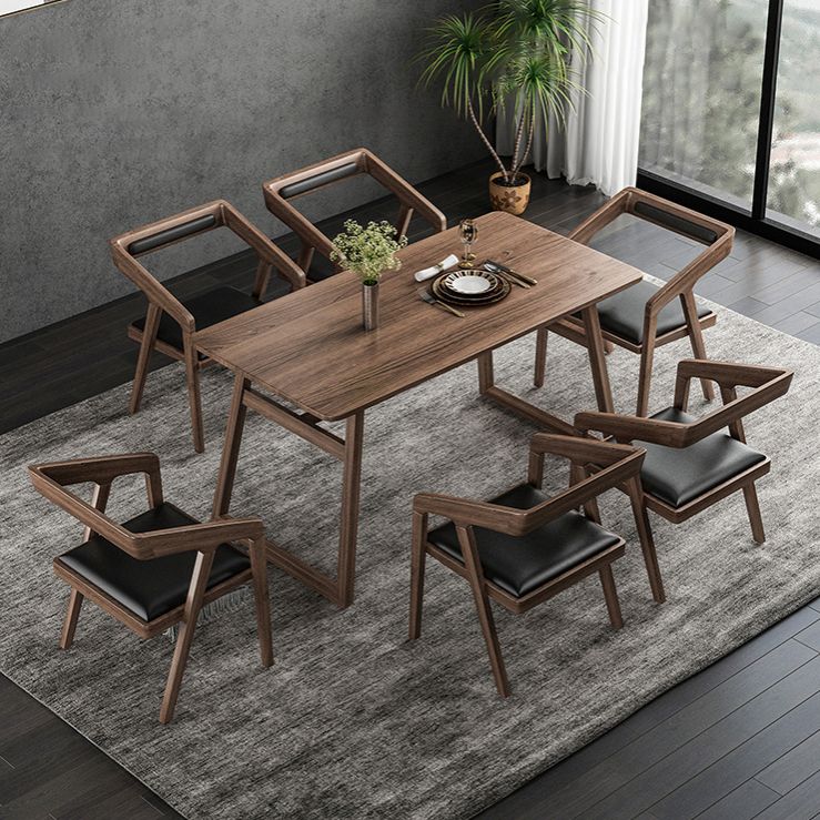Traditional Wood Dinette Set 1/2/5/7 Pieces Rectangle Table Set for Dining Room Clearhalo 'Dining Room Sets' 'Dining Tables & Seating' 'dining_room_set' 'furn' 'furn_dining_room_set' 'Furniture' 'Kitchen & Dining Furniture' 1200x1200_7dd3fe7b-2c17-45fa-826b-aa7e521de068