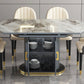 Glam Sintered Stone Top Table Round Shape Standard Dining Table for Kitchen Clearhalo ' dining_table' 'Dining Tables & Seating' 'Dining Tables' 'furn' 'furn_dining_table' 'Furniture' 'furniture_dining_table' 'Kitchen & Dining Furniture' 'kitchen&dining_furn' 'kitchen' 'kitchen_dining_table' 1200x1200_7dd448a2-fe3c-4518-b26b-41fe95d0647f