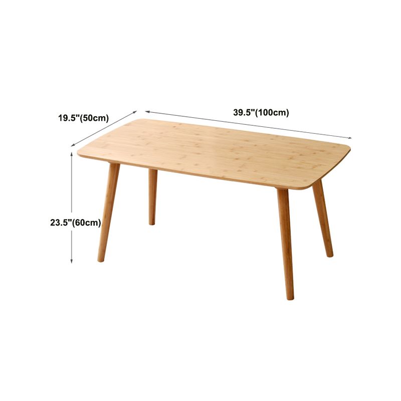 Nordic Simple 1 Single Coffee Table Rectangular Bamboo 4 Legs Cocktail Table