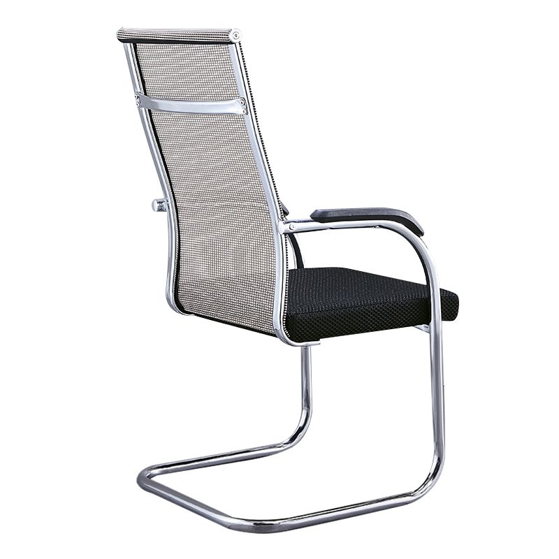 Silver Metal Modern Office Chair Mid and High Back Mesh and Leather Conference Chair Clearhalo 'furn' 'furn_office_chair' 'Furniture' 'Office Chairs' 'Office Furniture' 'office_chair' 1200x1200_7dd5d9e6-b079-433b-a123-df4b38709a7a