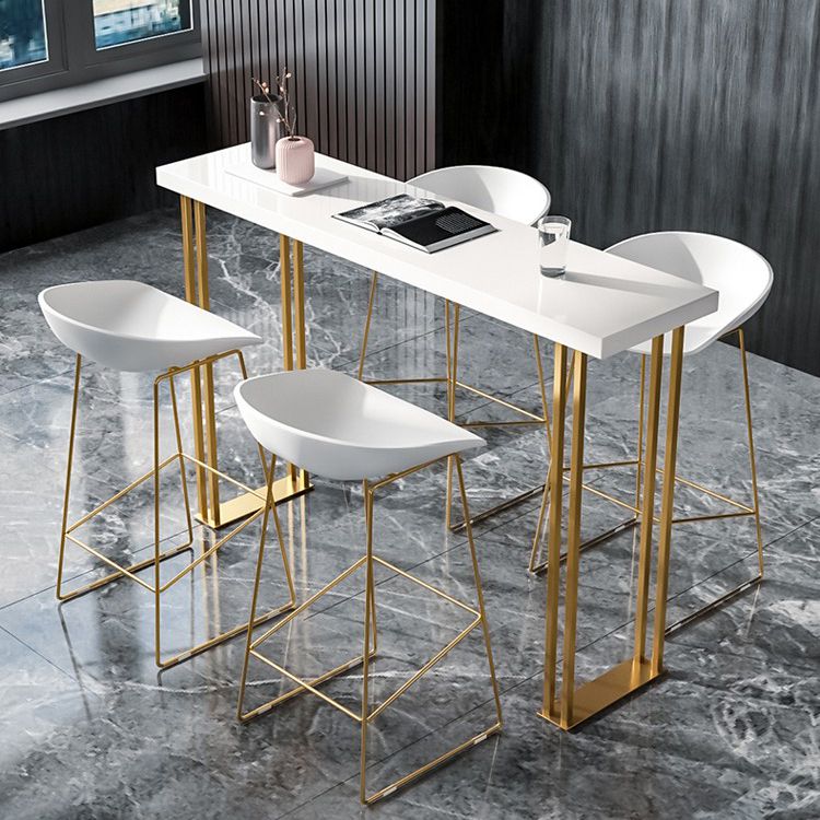 Glam Wood Counter Table with Rectangle Table Top Sled Table - 41.3" H Clearhalo 'Bar Furniture' 'Bar Tables' 'bar_tables' 'furn' 'furn_bar_tables' 'Furniture' 'furniture_bar_tables' 'Kitchen & Dining Furniture' 1200x1200_7dd74ced-73cc-4d05-9719-62a3495698bb