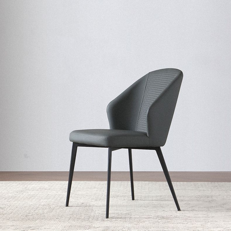 Keuken moderne wingback parsons stoel armloze eetkamerstoelen in zwarte benen