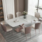 Glam Style Rectangle Stone Table Set 1/4/5/6/7 Pieces Dining Set for Home Use