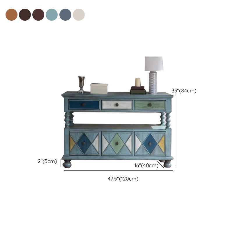 Panneau latéral en bois massif buffet de rangement rectangle avec tiroirs