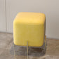 Glam Square Target Pouf Plain Velvet Metal Frame Water Resistant Couch Ottoman